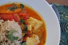 Curry de peixe na wok
