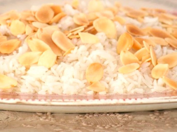 arroz com amêndoas laminadas